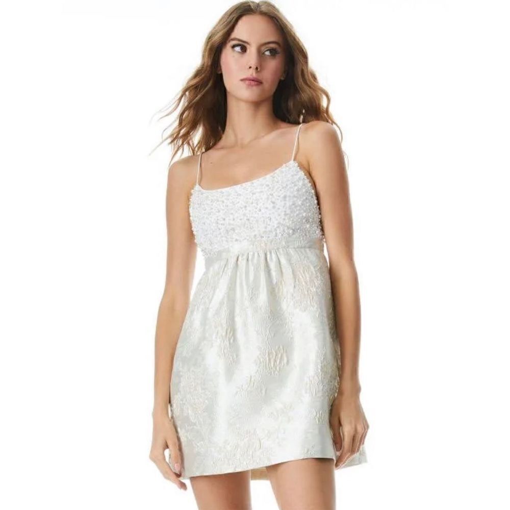 Alice + Olivia Tibby Babydoll Dress beige - Picture 4 of 10